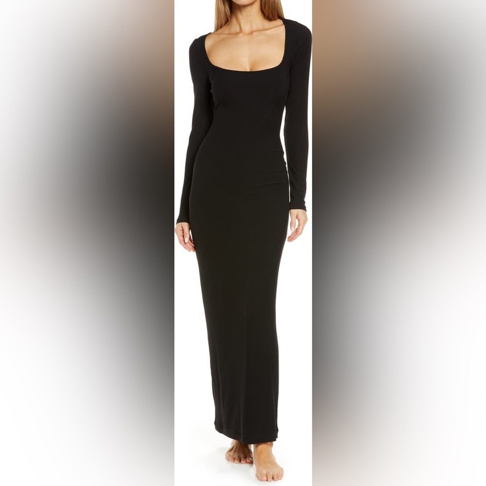 skims ribbed soft bodycon lounge dress
